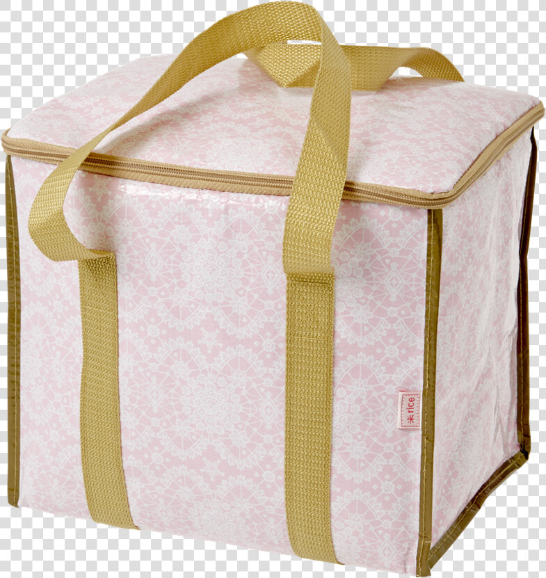 Cooler Bag Pink Lace Print Gold Handles Rice Dk   Rice Kühltasche  HD Png DownloadTransparent PNG