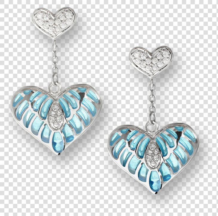 Nicole Barr Designs Sterling Silver Heart Stud Earrings blue   Heart Earrings Transparent Background  HD Png DownloadTransparent PNG