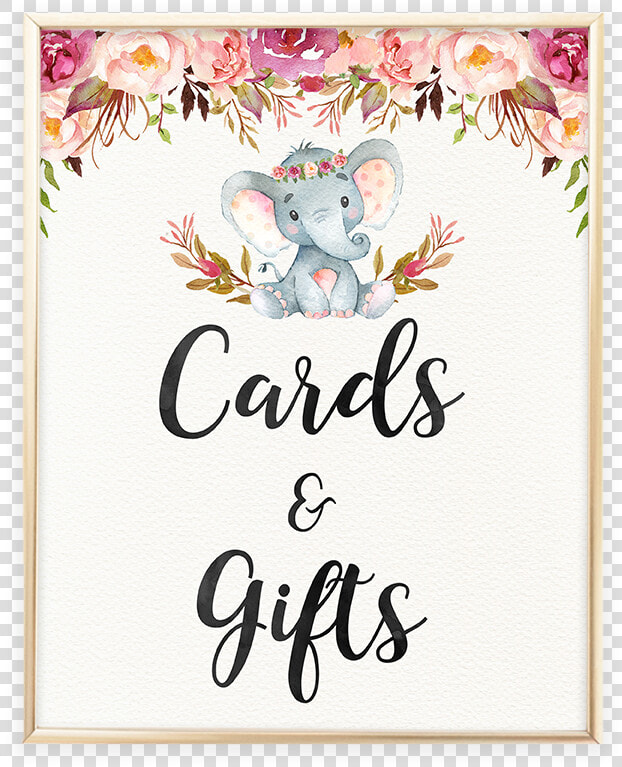 Elephant Baby Shower Cards And Gifts Printable Sign   My Water Broke Baby Shower Game Printable  HD Png DownloadTransparent PNG