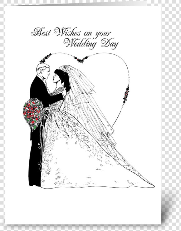 Wedding Wishes Black And White Greeting Card   Wedding Greeting Card Black And White  HD Png DownloadTransparent PNG