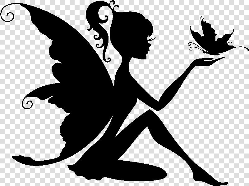 Silhouette Fairy Stencil   Fairy Silhouettes  HD Png DownloadTransparent PNG
