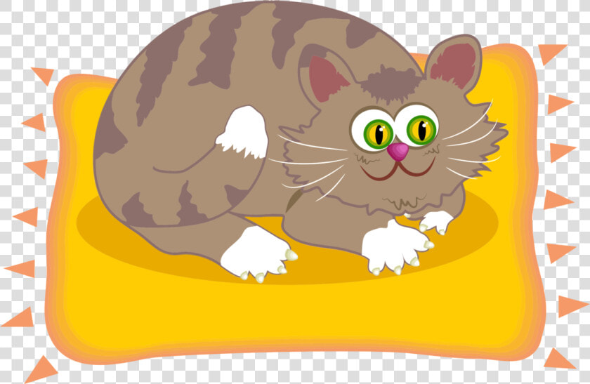 Paw small To Medium Sized Cats kitten   Cat On A Mat Clipart  HD Png DownloadTransparent PNG