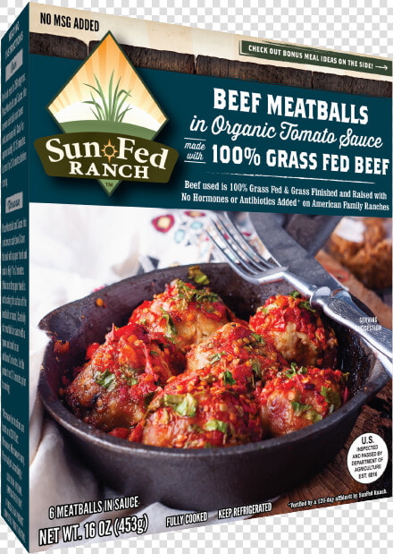 Grass Fed Beef Meatballs In Organic Tomato Sauce   Sun Fed Ranch Grass Fed Beef Meatballs  HD Png DownloadTransparent PNG