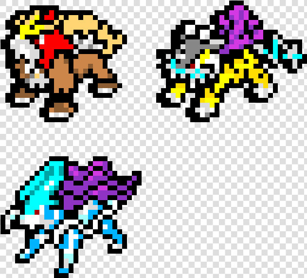 Entei raikou And Suicune   Pixel Art Pokemon Raikou  HD Png DownloadTransparent PNG