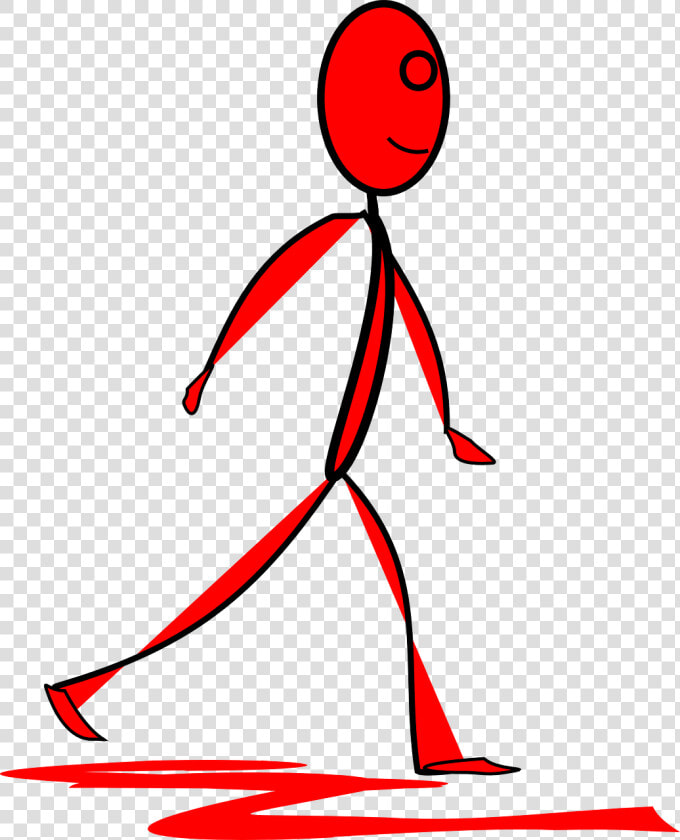 Stick Man Walking Clipart   Png Download   Red Sticker Walking  Transparent PngTransparent PNG