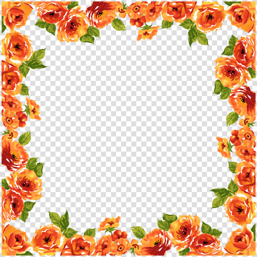 Fancy Wedding Border Transparent   Flower Design Border Orange  HD Png DownloadTransparent PNG