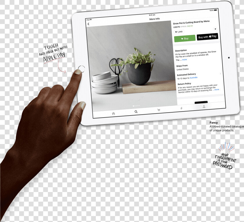 Touch Id Makes The New Apple Ipad So Secure   Ipad  HD Png DownloadTransparent PNG