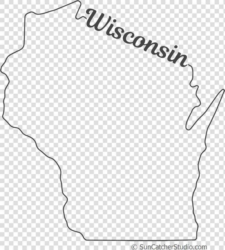 Free Wisconsin Outline With State Name On Border  Cricut   Silhouette State Of Wisconsin Outline  HD Png DownloadTransparent PNG