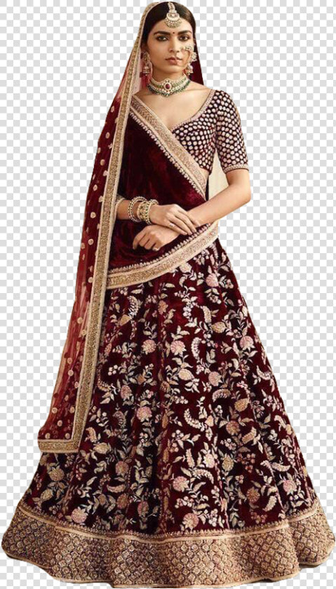 Transparent Lehenga Png   Maroon Color Wedding Lehenga  Png DownloadTransparent PNG