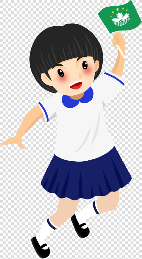 Macau Return 19th Anniversary Hand Drawn Girl Png And   Cartoon  Transparent PngTransparent PNG