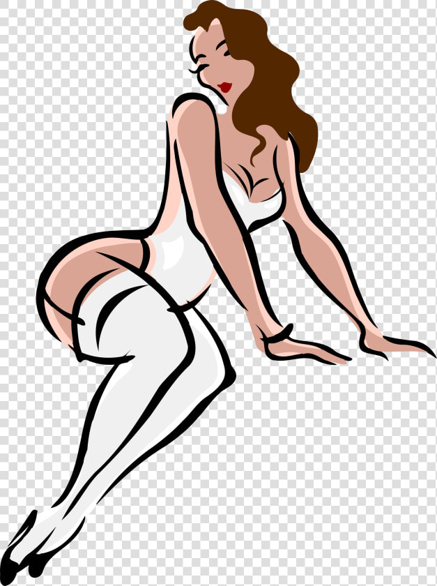 Lingerie Model  Light Skin  Brown Hair  White Clothes   Woman In Lingerie Clipart  HD Png DownloadTransparent PNG