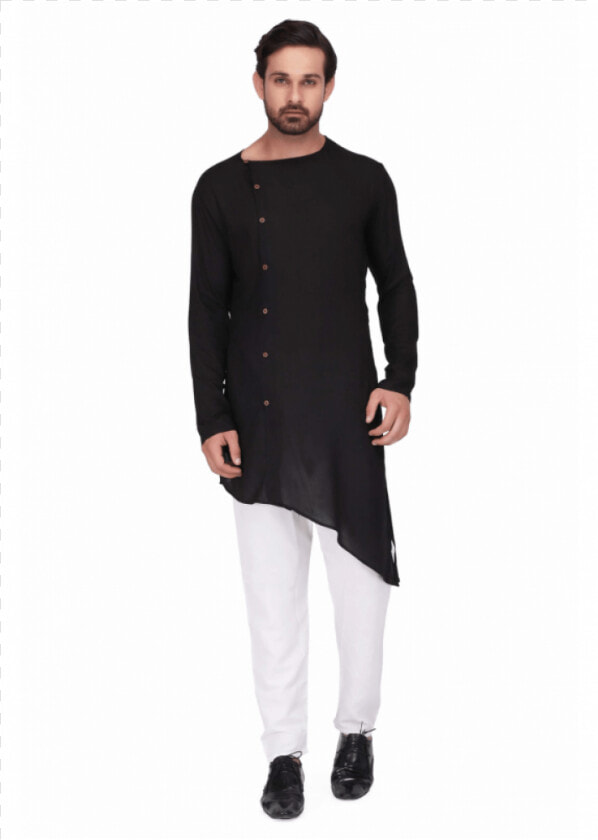 Black Kurta And White Dhoti  HD Png DownloadTransparent PNG