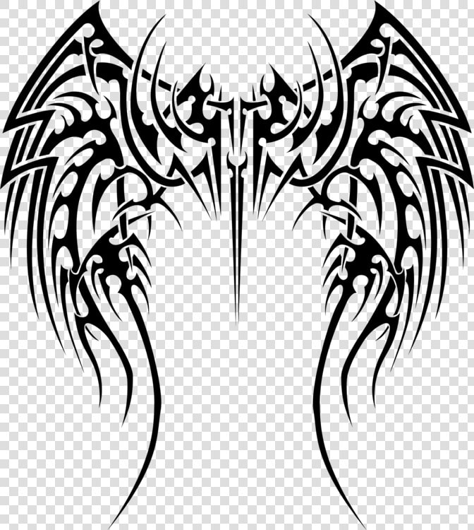 Art symmetry monochrome Photography   Tribal Wings Tattoo Designs  HD Png DownloadTransparent PNG