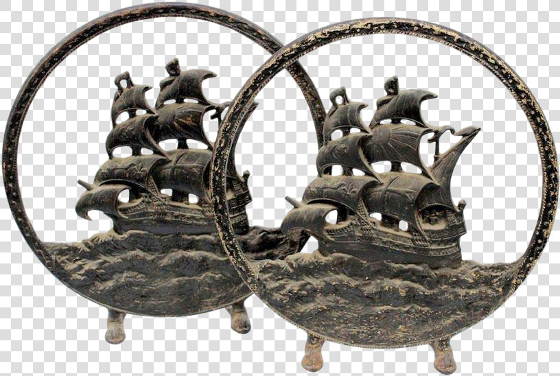 Antique Round Cast Iron Sailing Ship Fireplace  HD Png DownloadTransparent PNG