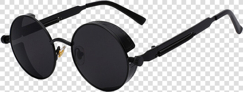 Round Metal Steampunk Sunglasses   Png Download   Round Black Sunglasses Mens  Transparent PngTransparent PNG