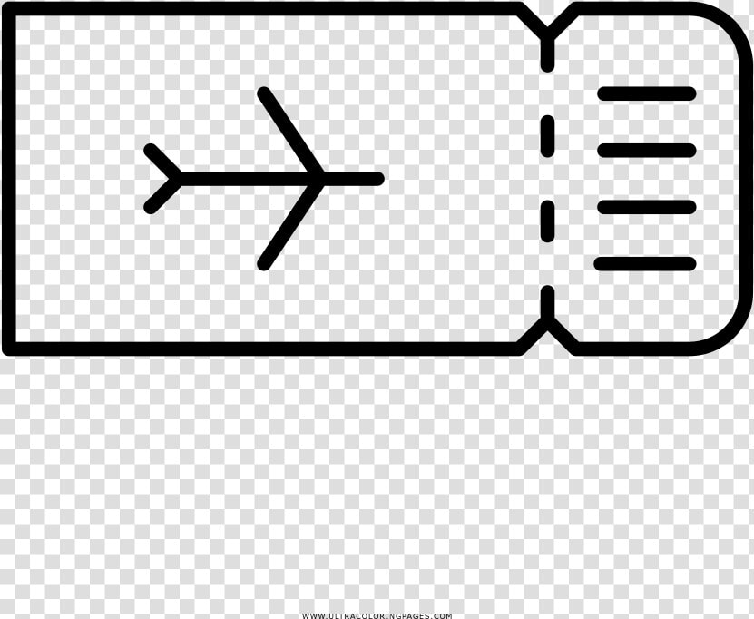Plane Ticket Coloring Page   Ticket De De Avion Para Colorear  HD Png DownloadTransparent PNG