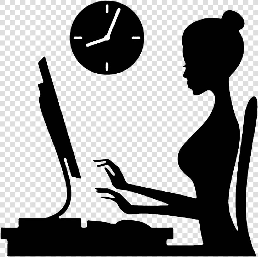Working Woman Vector Clipart   Png Download   Lady At Computer Clipart  Transparent PngTransparent PNG