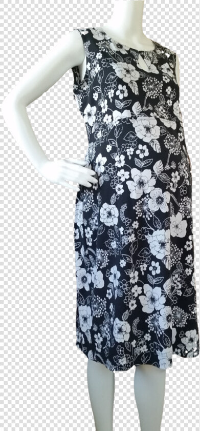 Liz Lange Maternity Black  amp  White Floral Print Shift   Day Dress  HD Png DownloadTransparent PNG
