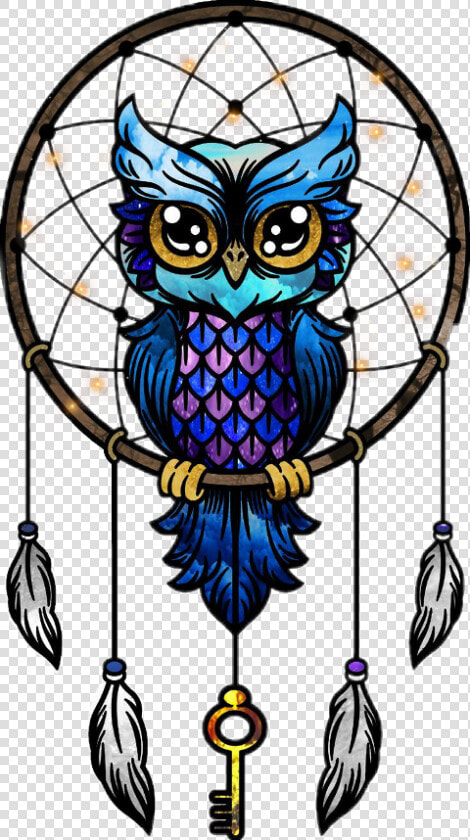 Owl Mandala Dreamcatcher Image Drawing   Owl Dream Catcher Colored  HD Png DownloadTransparent PNG