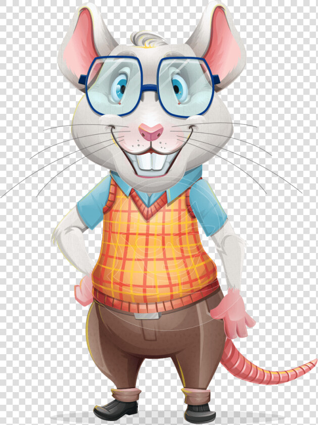 Smart Mouse With Glasses Cartoon Vector Character   Mouse Cartoon Characters Png  Transparent PngTransparent PNG