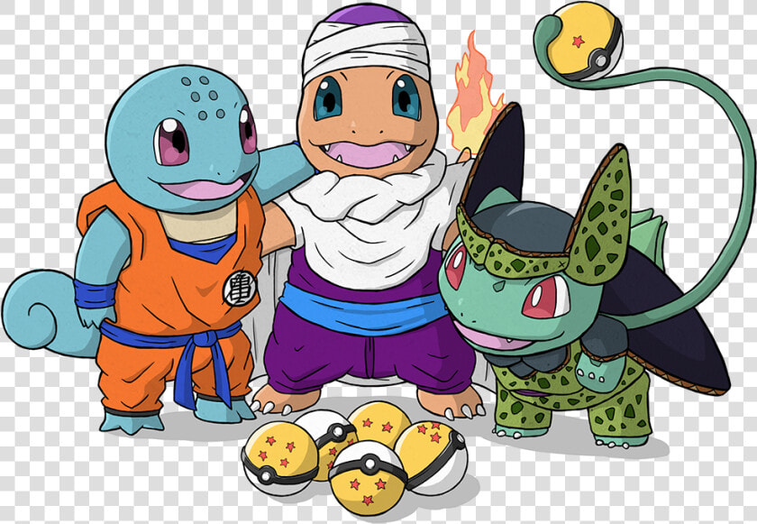 Squirtle As Krillin  Charmander As Piccolo  Bulbasaur   Pokemon Dbz Crossover  HD Png DownloadTransparent PNG