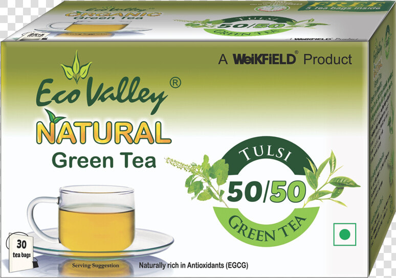 Weikfield Eco Valley Natural Green Tea Tulsi 30 Tea  HD Png DownloadTransparent PNG