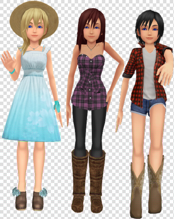Kingdom Hearts Kairi Namine Xion Country Lumberjack   Doll  HD Png DownloadTransparent PNG