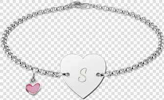 Sterling Silver Baby Bracelet In Heart Shape With Letter   Armband Moeder Baby  HD Png DownloadTransparent PNG