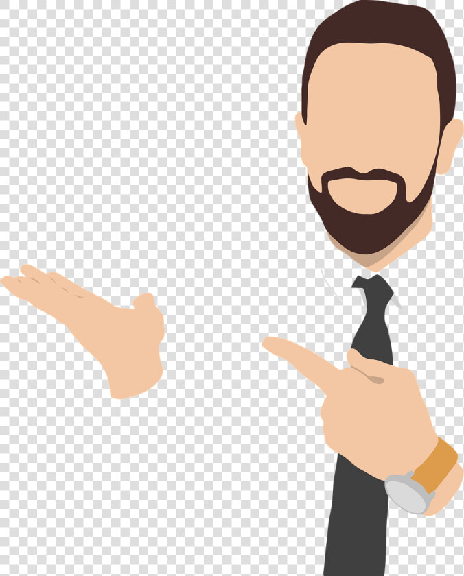Man  Holding  Sign  Blank  Poster  Suit  Business   Cartoon  HD Png DownloadTransparent PNG