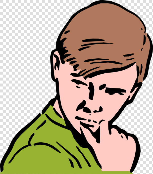 Jpg Download Chin Clipart Hand On   Boy Thinking Clip Art  HD Png DownloadTransparent PNG