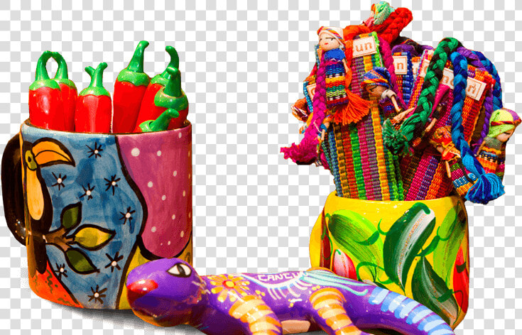 Colorful Hand painted Pottery And Embroidered Textiles   Mexico Souvenirs For Kids  HD Png DownloadTransparent PNG