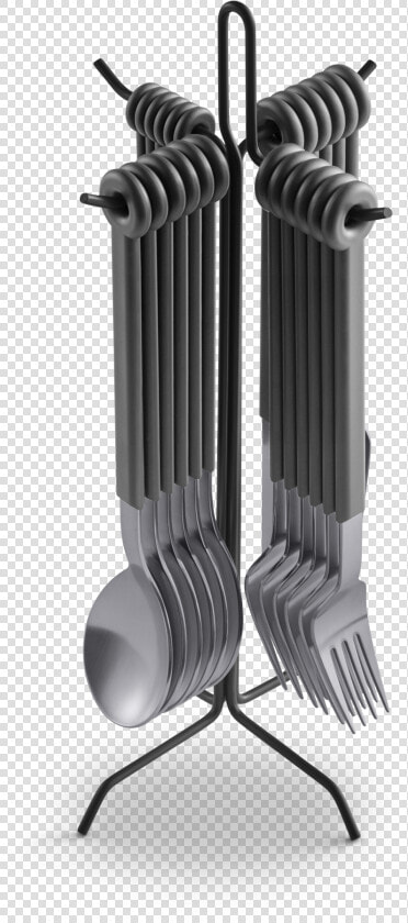 Mono Ring Flatware Set 24 Stand Grey   Mono Ring Flatware Set Black With Stand  HD Png DownloadTransparent PNG