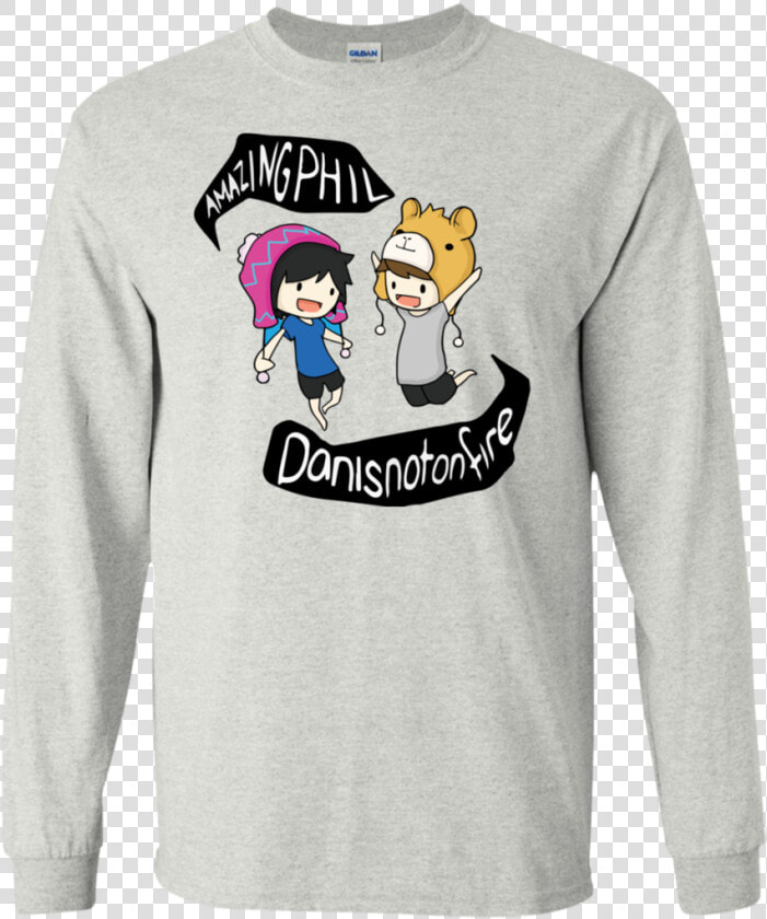Dan And Phil Amazing Phil Ls Ultra Cotton Tshirt Ash   Cute Dan And Phil Drawings  HD Png DownloadTransparent PNG