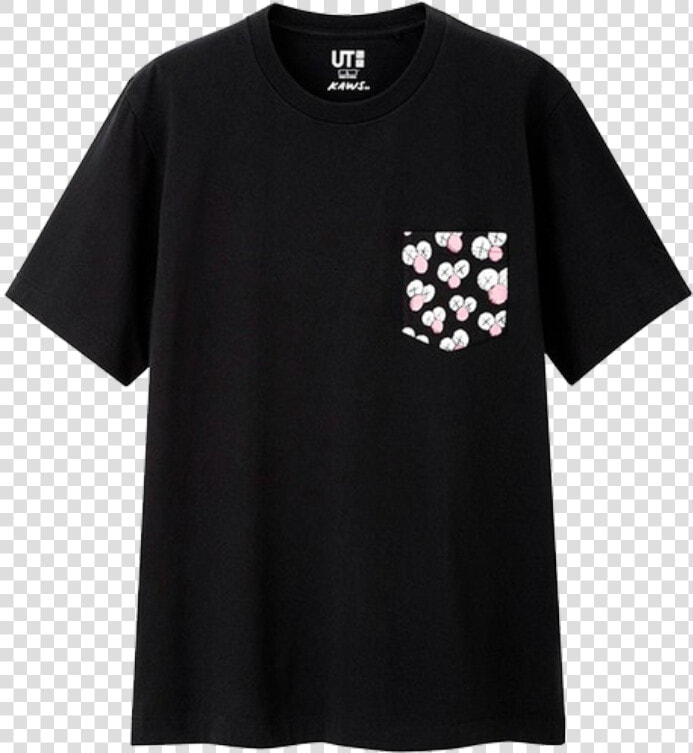 Kaws X Uniqlo Bff Pocket Tee Black Data Max Width   Uniqlo X Kaws Pocket Tee  HD Png DownloadTransparent PNG