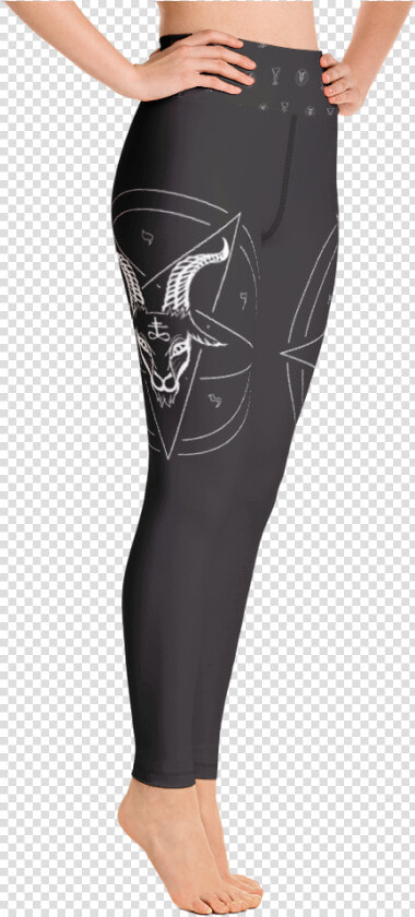Baphomet Satanic Pentagram Yoga Leggings With Sigil   Skull Yoga Pants  HD Png DownloadTransparent PNG