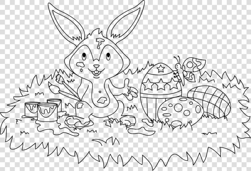 Domestic Rabbit Easter Bunny Hare Coloring Book  HD Png DownloadTransparent PNG