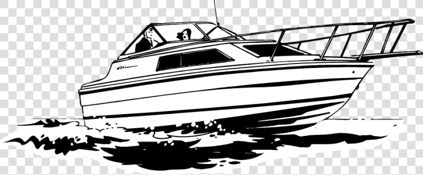 Image Free Stock Boat Engine Clipart   Yacht Black And White  HD Png DownloadTransparent PNG