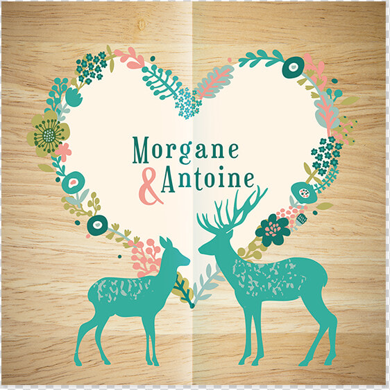 Faire part De Mariage Montagnard  Couronne De Fleurs   Faire Part Mariage Cerf  HD Png DownloadTransparent PNG