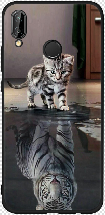 Cat Looking Into Puddle Lion  HD Png DownloadTransparent PNG