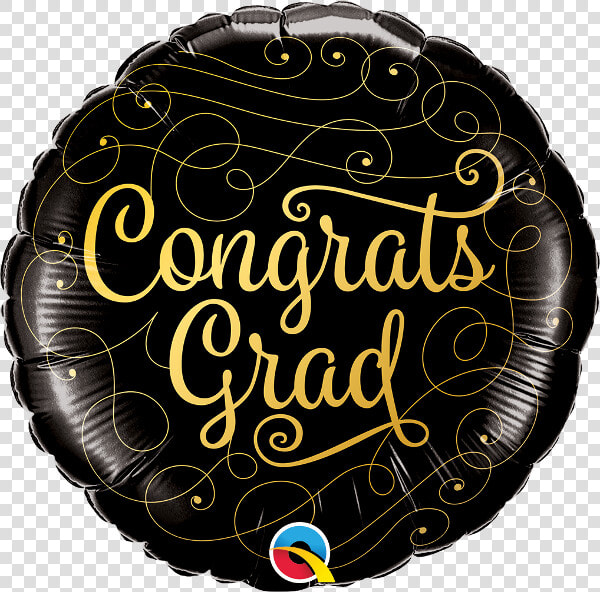 Congrats Grad Gold  amp  Black   Balloons  HD Png DownloadTransparent PNG