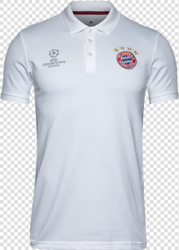 17 18 Bayern Munich Ucl White Polo   Polo Shirt  HD Png DownloadTransparent PNG