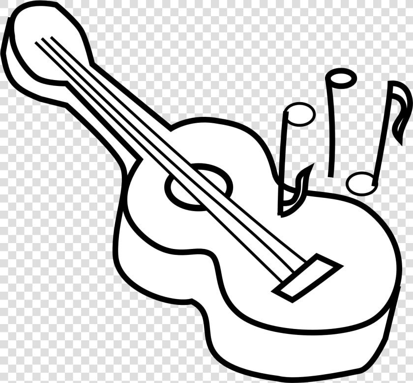 Guitar Black And White Guitar Clip Art Black And White   Ukulele Clipart Black And White  HD Png DownloadTransparent PNG