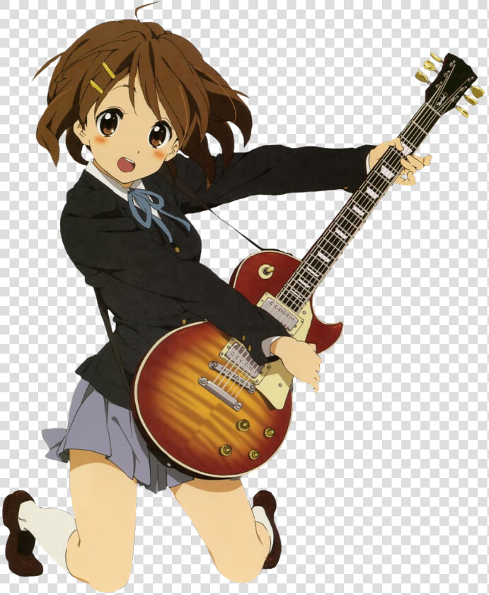  kon  k on  anime  yui  yuihirasawa  animegirl  keyon   K On Yui Playing Guitar  HD Png DownloadTransparent PNG