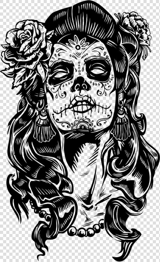 Mexican Skull La Calavera Catrina Dead Paper Clipart   Drawing Day Of The Dead  HD Png DownloadTransparent PNG