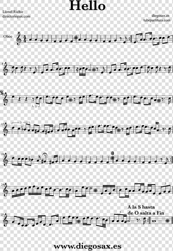 Tubescore Sheet Music For Oboe   French Horn Sheet Music Pop  HD Png DownloadTransparent PNG