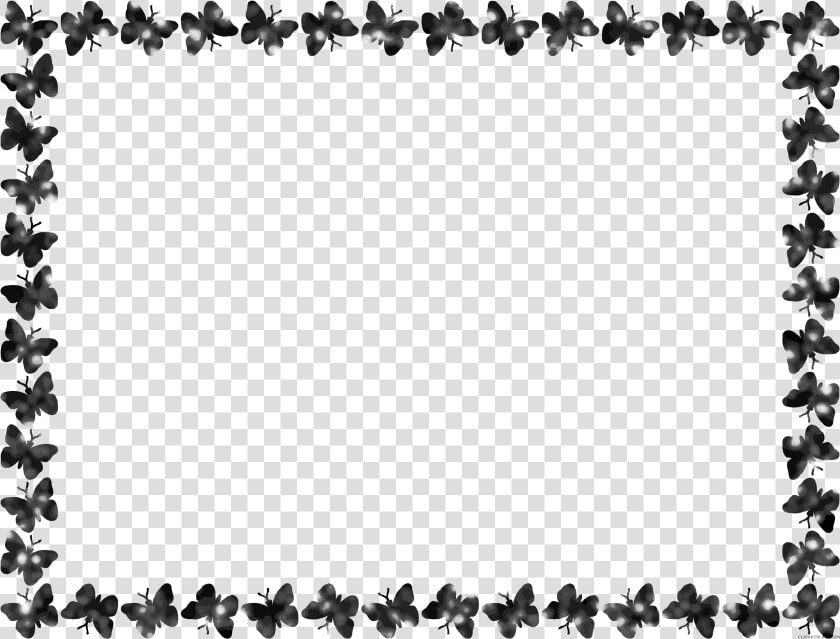 White Borders Png   Butterfly Border Clipart Black And White  Transparent PngTransparent PNG
