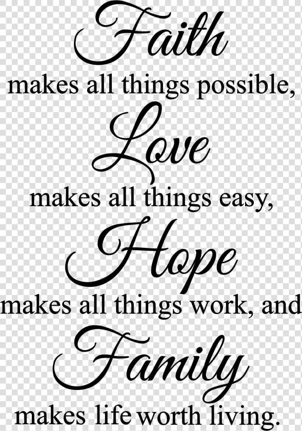 Faith Makes All Things Possible Wall Decal Religious   Png Transparent Quotes Family  Png DownloadTransparent PNG