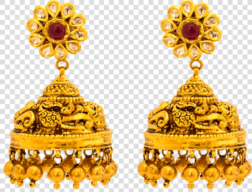 Gold Earrings Collections  South Indian Earrings Designs   Gold Earrings Design Png  Transparent PngTransparent PNG