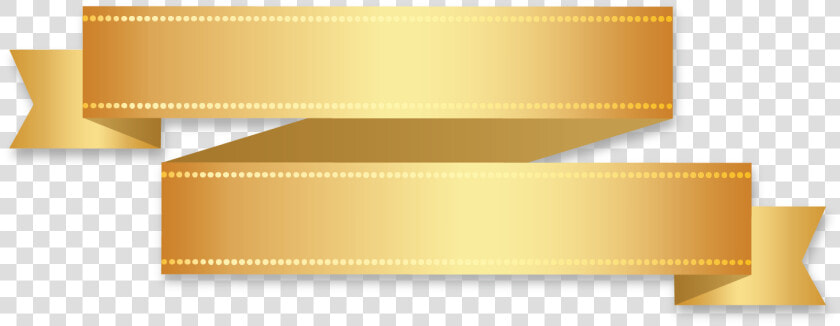 Golden Ribbon Banner Half Half With Fold Wedge End   Double Gold Ribbon Png  Transparent PngTransparent PNG