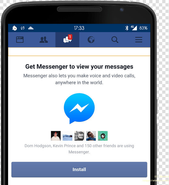 Facebook Says You Must Install Its Messenger App   Facebook Messenger Phone Png  Transparent PngTransparent PNG